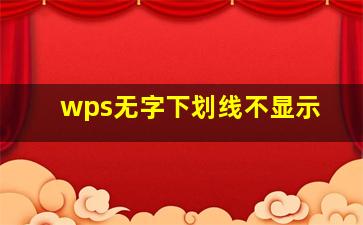 wps无字下划线不显示