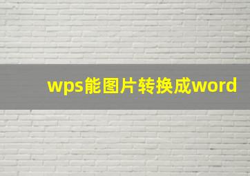 wps能图片转换成word