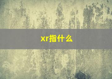 xr指什么