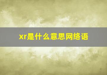 xr是什么意思网络语