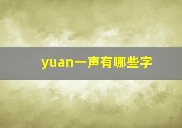 yuan一声有哪些字