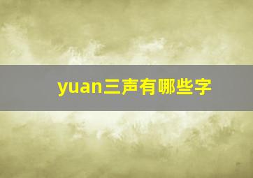 yuan三声有哪些字