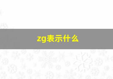 zg表示什么