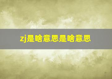 zj是啥意思是啥意思