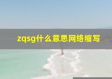 zqsg什么意思网络缩写