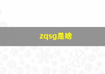 zqsg是啥