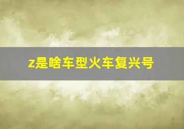 z是啥车型火车复兴号