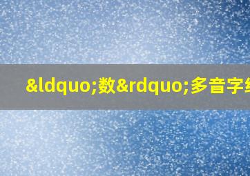 “数”多音字组词