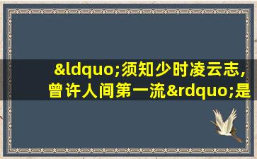 “须知少时凌云志,曾许人间第一流”是什么意思