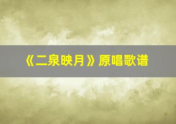 《二泉映月》原唱歌谱