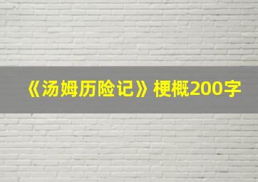 《汤姆历险记》梗概200字