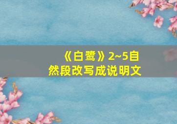 《白鹭》2~5自然段改写成说明文