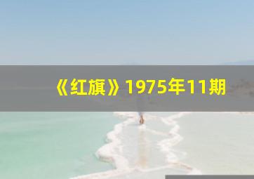 《红旗》1975年11期