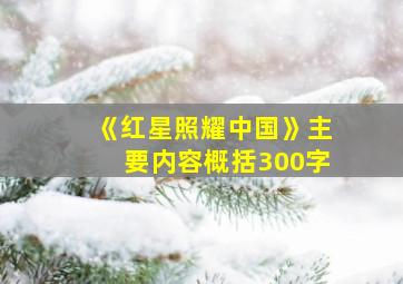 《红星照耀中国》主要内容概括300字