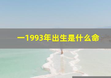 一1993年出生是什么命