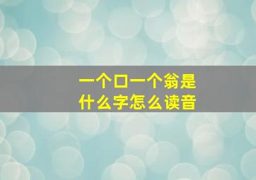 一个口一个翁是什么字怎么读音