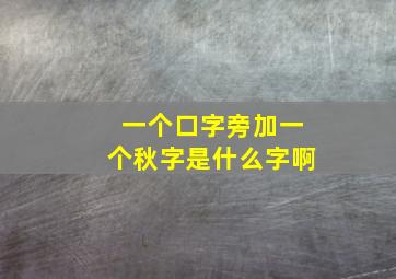 一个口字旁加一个秋字是什么字啊