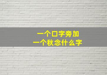 一个口字旁加一个秋念什么字