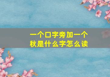 一个口字旁加一个秋是什么字怎么读