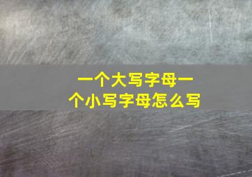 一个大写字母一个小写字母怎么写