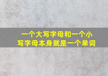 一个大写字母和一个小写字母本身就是一个单词