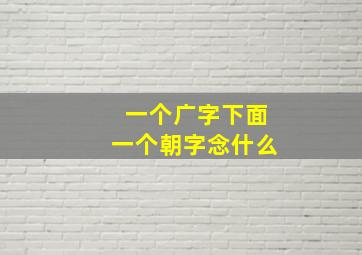 一个广字下面一个朝字念什么