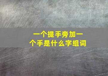 一个提手旁加一个手是什么字组词