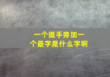 一个提手旁加一个最字是什么字啊