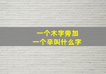 一个木字旁加一个辛叫什么字