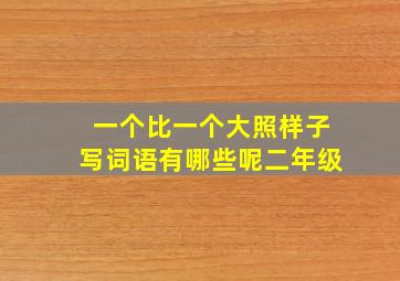 一个比一个大照样子写词语有哪些呢二年级