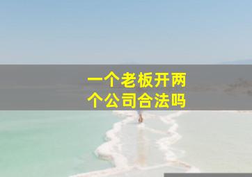 一个老板开两个公司合法吗