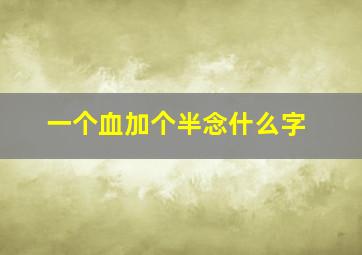 一个血加个半念什么字