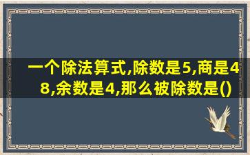 一个除法算式,除数是5,商是48,余数是4,那么被除数是()