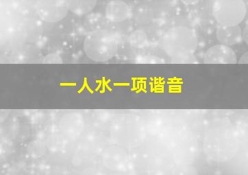 一人水一项谐音