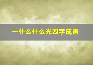 一什么什么光四字成语