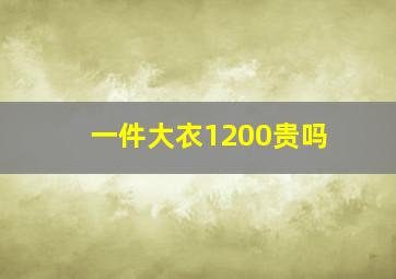 一件大衣1200贵吗