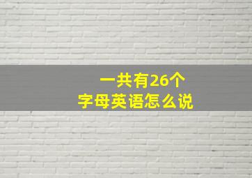 一共有26个字母英语怎么说