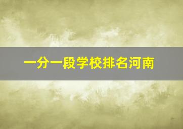 一分一段学校排名河南