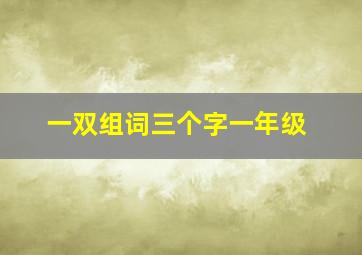 一双组词三个字一年级