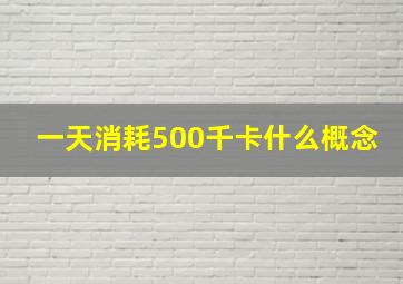 一天消耗500千卡什么概念