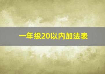 一年级20以内加法表