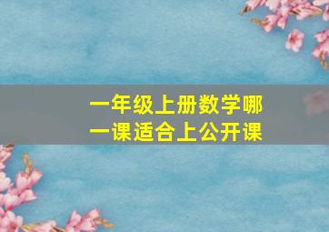 一年级上册数学哪一课适合上公开课