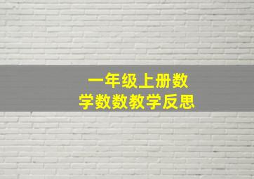 一年级上册数学数数教学反思