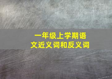 一年级上学期语文近义词和反义词