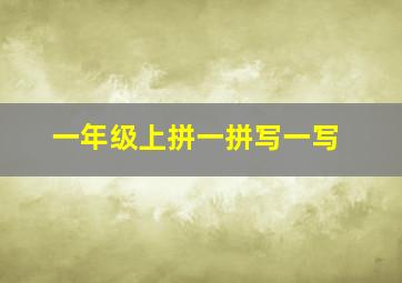 一年级上拼一拼写一写