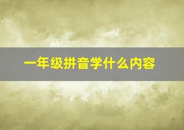 一年级拼音学什么内容