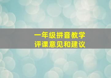 一年级拼音教学评课意见和建议