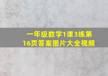 一年级数学1课3练第16页答案图片大全视频