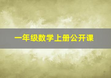 一年级数学上册公开课