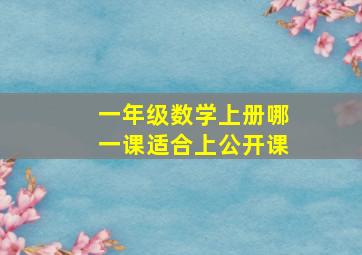 一年级数学上册哪一课适合上公开课